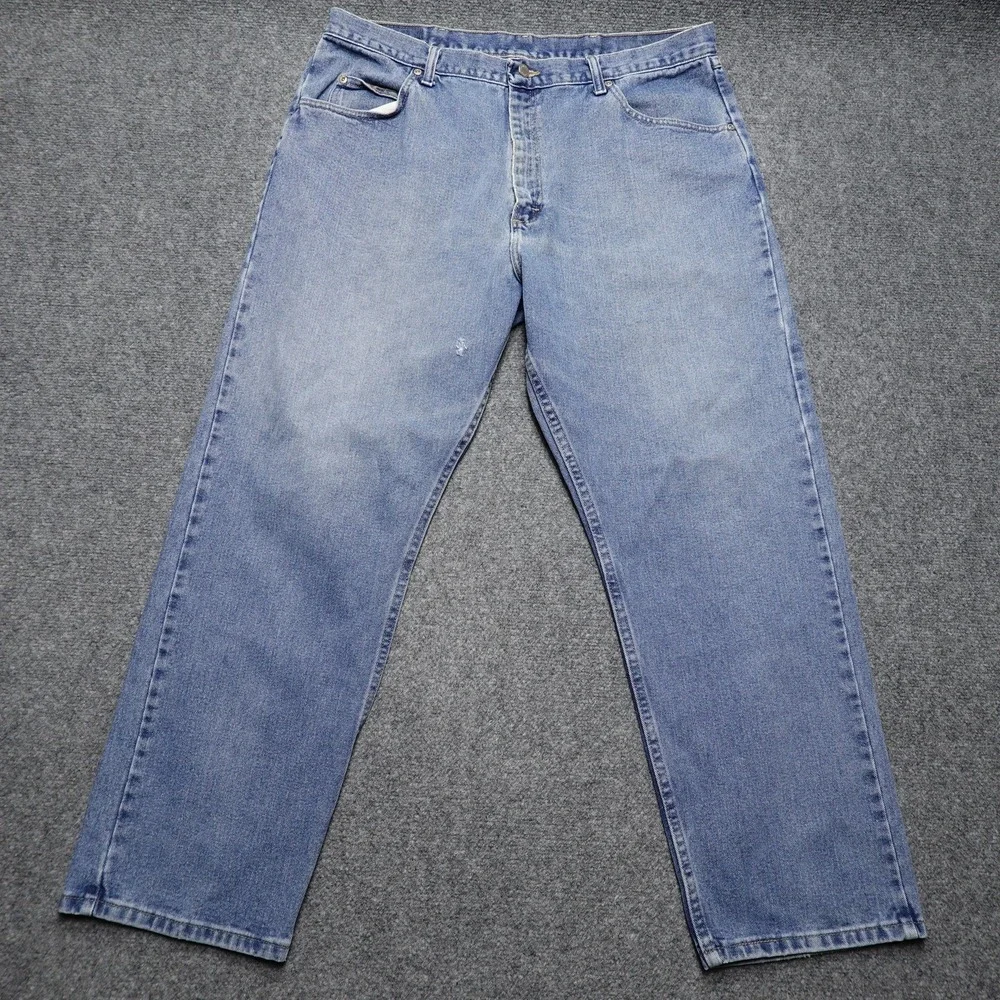 Wrangler Jeans Mens 40x30 Blue Authentics Straight Leg 100% Cotton Denim